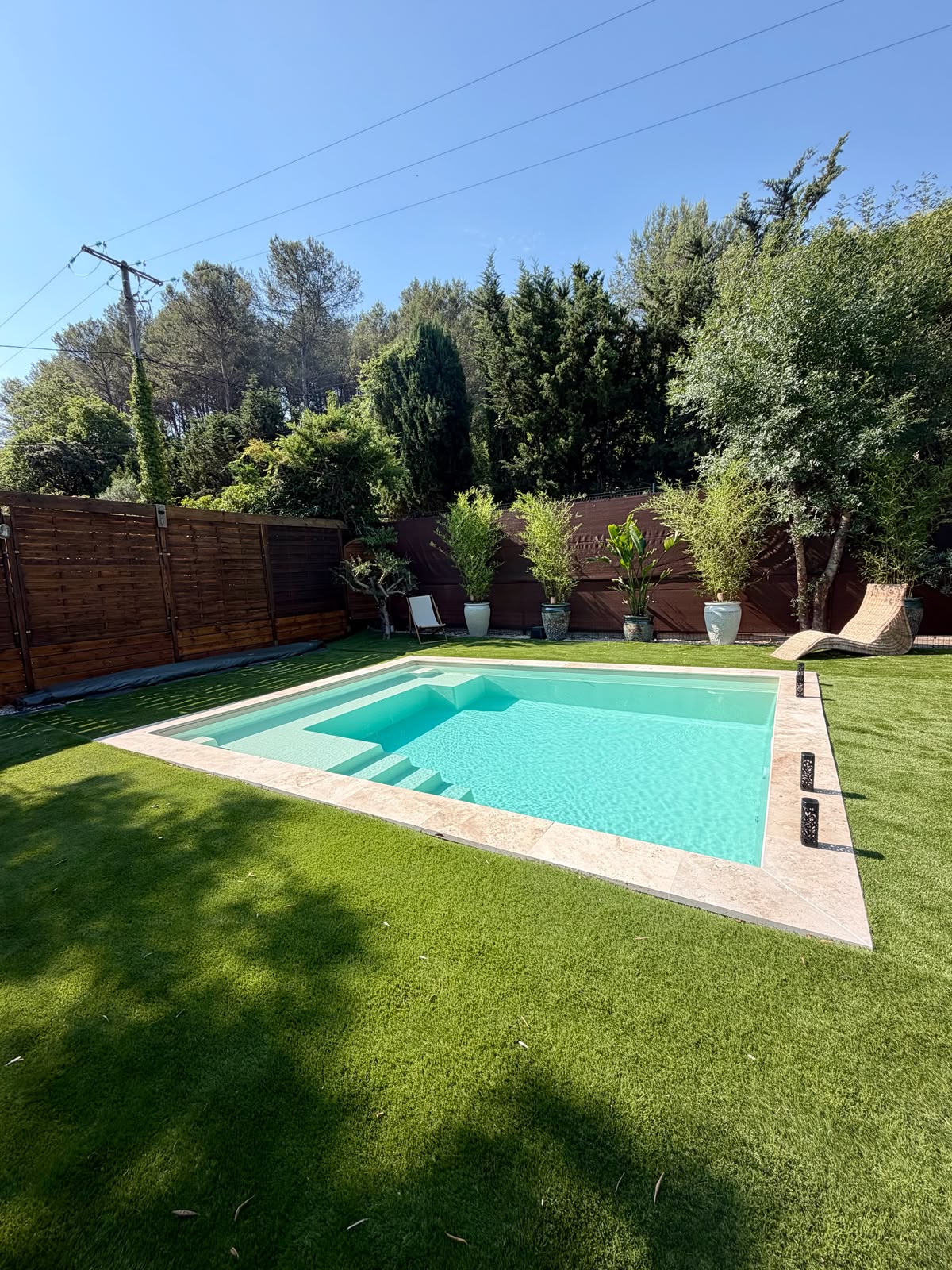 Réalisation Piscinity — modèle Maxi Carré · Sable