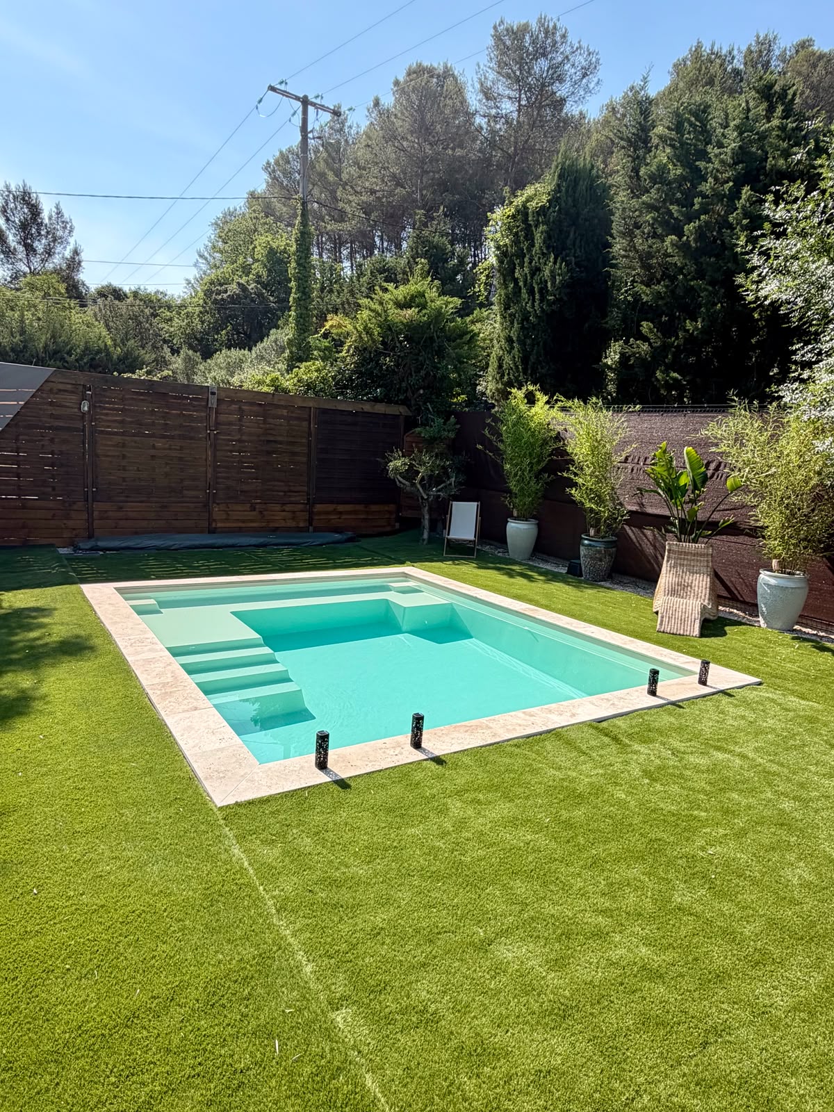 Réalisation Piscinity — modèle Maxi Carré · Sable